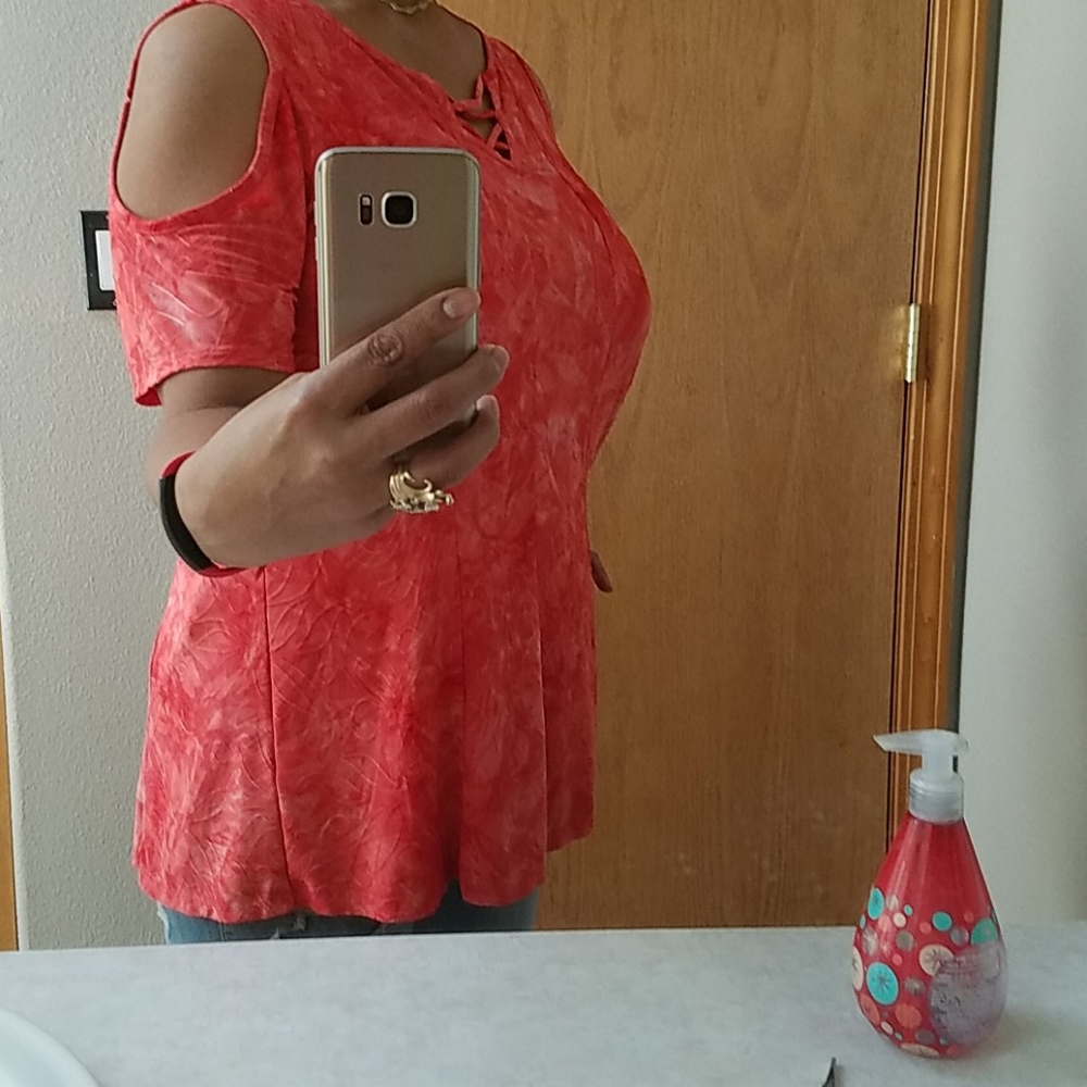 Figure Flattering Cold Shoulder Top